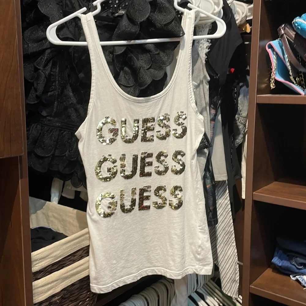 GUESS sequin logo tank top - Picture 1 of 4